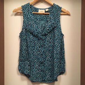 Beautiful Sleeveless Batik-Style Blouse by MAEVE Anthropologie Size 6